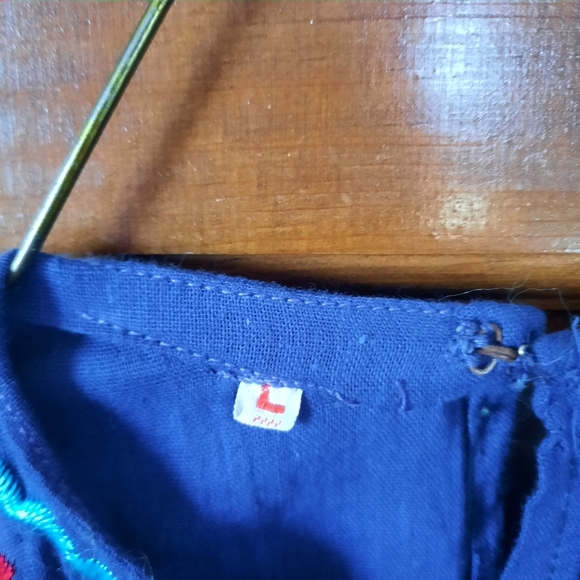 NWT Kurta/kurti Handcrafted Floral Embroidered Blue Cotton Long Sleeve Dress - Picture 10 of 11